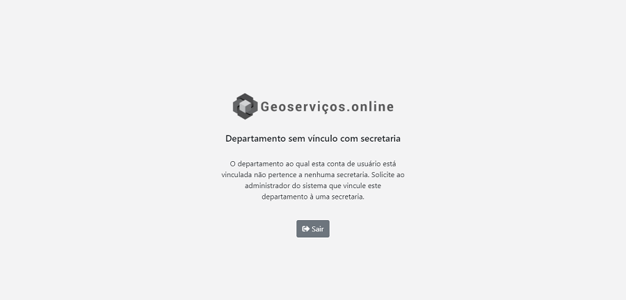 Departamento não vinculado a secretaria